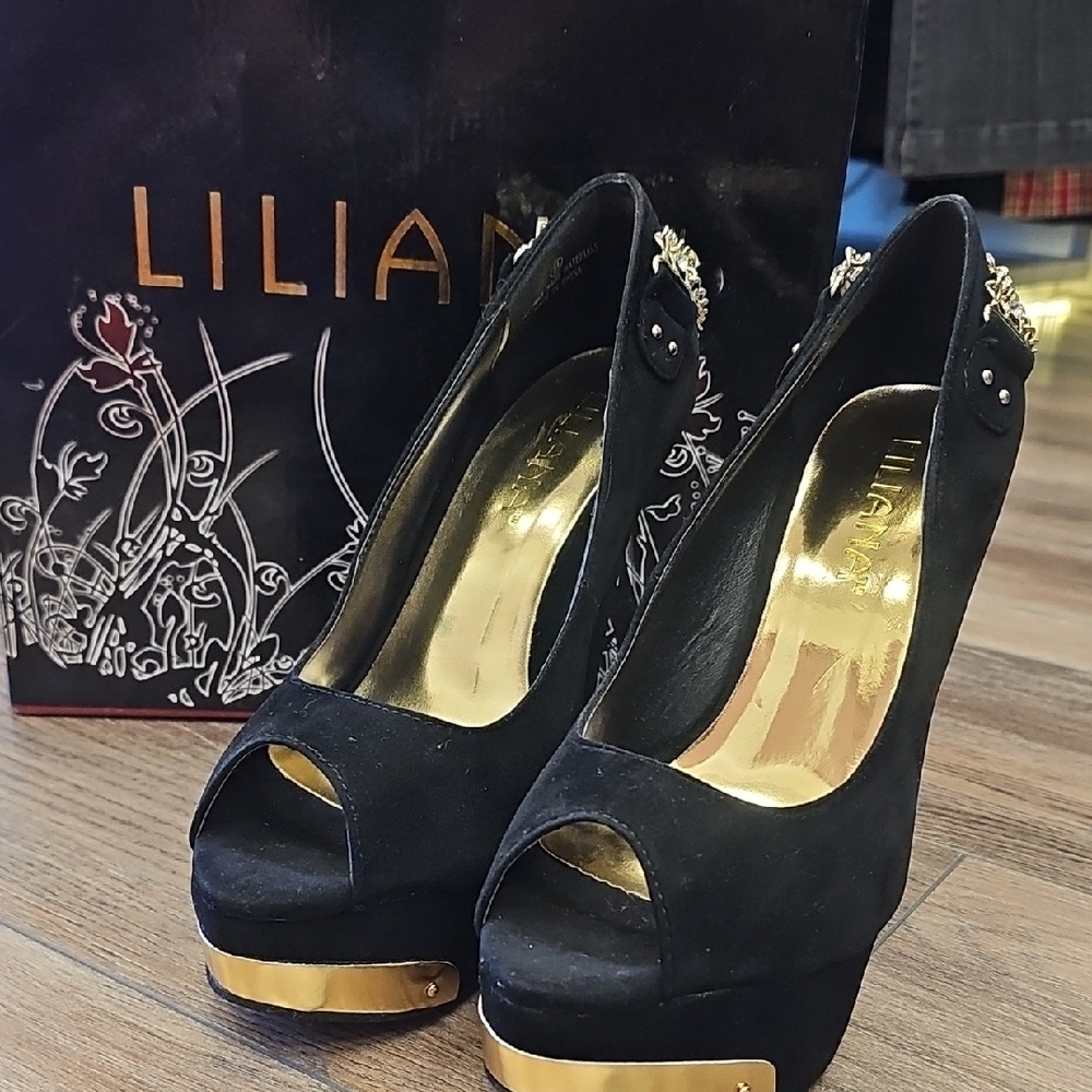 Gold, Peep Toe, Heels, Y2k, 2000s, Dance, Club, Vintage, Party, Platform, Velvet
